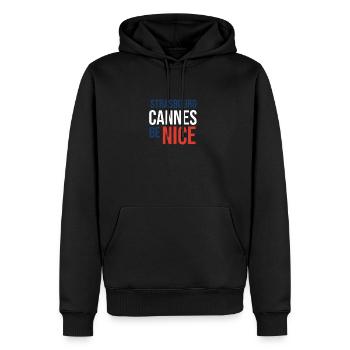Strassburger Sprichwort Strassburg - Männer Premium Bio Hoodie - Schwarz - Vorne - Nico (187cm)