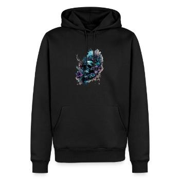 Human Skull & Flowers 39 - Men’s Premium Organic Hoodie - black - Front - Nico (187cm)