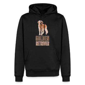 Race de chien golden retriever - Sweat à capuche Premium bio Homme - noir - Devant - Nico (187cm)