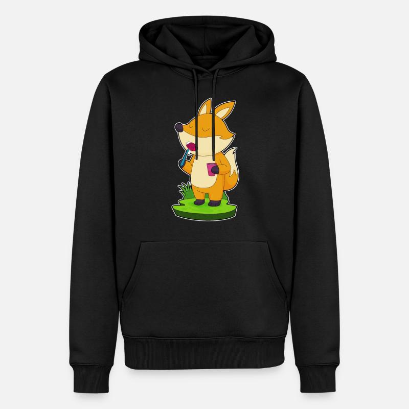 Fuchs Zahnbürste - Männer Premium Bio Hoodie - Schwarz