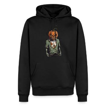 Grusel Kürbis Zombie Halloween Nacht Horror - Männer Premium Bio Hoodie - Schwarz - Vorne - Nico (187cm)