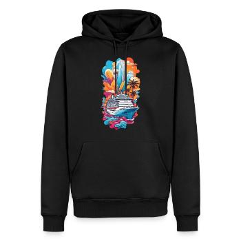 Kreuzfahrt Traum Meer & Luxus Schifffahrt - Männer Premium Bio Hoodie - Schwarz - Vorne - Nico (187cm)