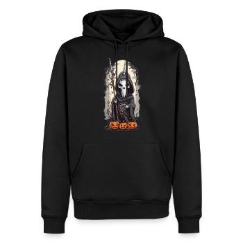 Licorne noire magique gothique Halloween sort - Sweat à capuche Premium bio Homme - noir - Devant - Nico (187cm)