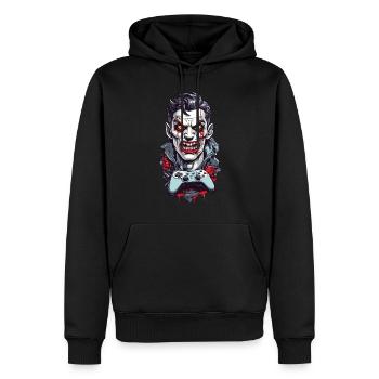 Gruseliger Halloween Gamer Gaming Design - Männer Premium Bio Hoodie - Schwarz - Vorne - Nico (187cm)