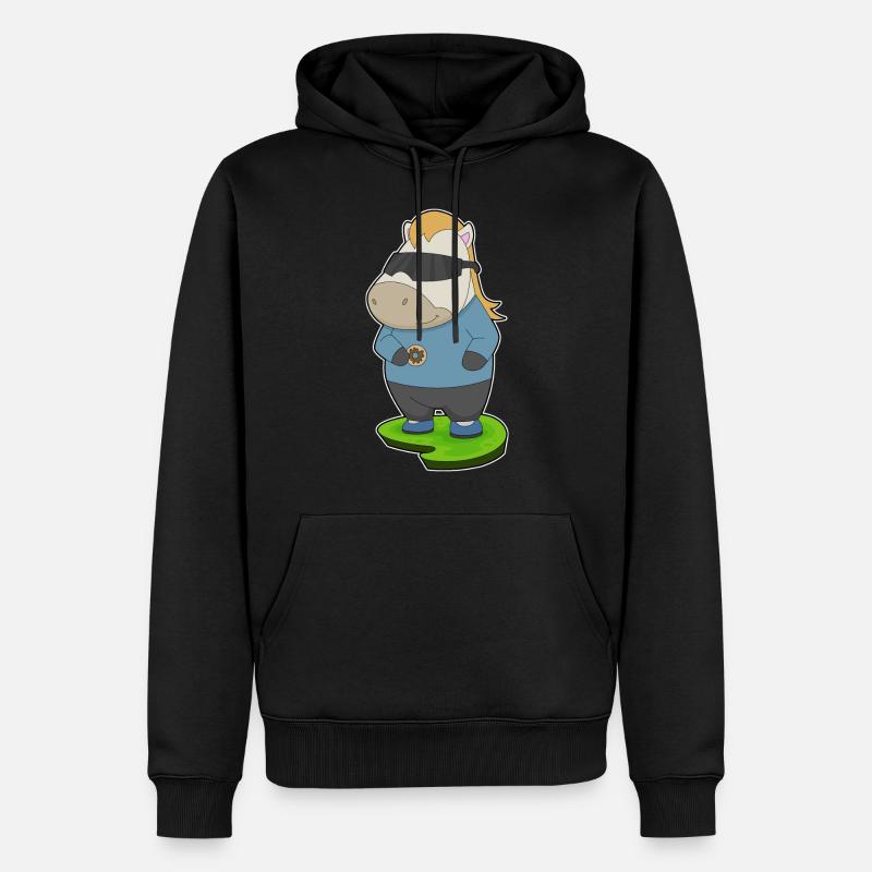 Beignet de cheval - Sweat à capuche Premium bio Homme - noir