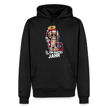 Drôle d’enfant Jésus disant - Sweat à capuche Premium bio Homme - noir - Devant - Nico (187cm)