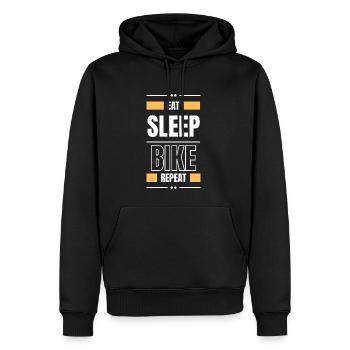 eat sleep bike repeat gift idea bike saying - Men’s Premium Organic Hoodie - black - Front - Nico (187cm)