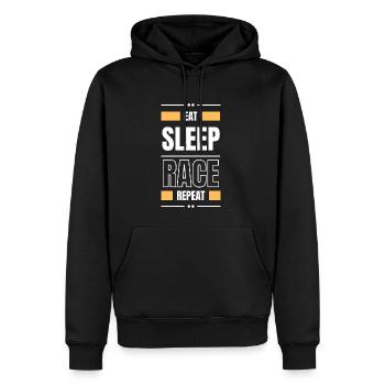 manger la course au sommeil répéter la course d’idées cadeaux en disant - Sweat à capuche Premium bio Homme - noir - Devant - Nico (187cm)