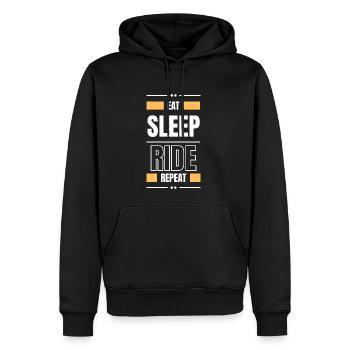 eat sleep ride repeat gift idea - Men’s Premium Organic Hoodie - black - Front - Nico (187cm)