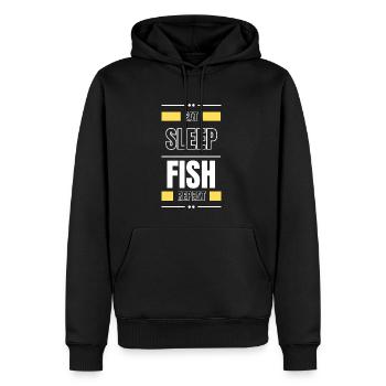 eat sleep fish repeat gift idea saying fishing - Men’s Premium Organic Hoodie - black - Front - Nico (187cm)