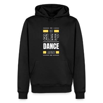 eat sleep dance repeat geschenk idee spruch party - Männer Premium Bio Hoodie - Schwarz - Vorne - Nico (187cm)
