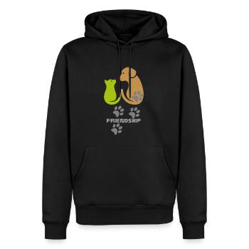 Freundschaft - Männer Premium Bio Hoodie - Schwarz - Vorne - Nico (187cm)