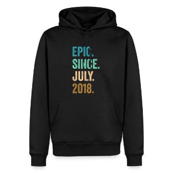 Epic Since July 2018 4. Geburtstag - Männer Premium Bio Hoodie - Schwarz - Vorne - Nico (187cm)