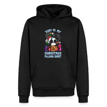 This Is My Christmas Pajama Shirt Weihnachten - Männer Premium Bio Hoodie - Schwarz - Vorne - Nico (187cm)