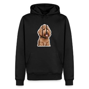 Caniche - Sweat à capuche Premium bio Homme - noir - Devant - Nico (187cm)