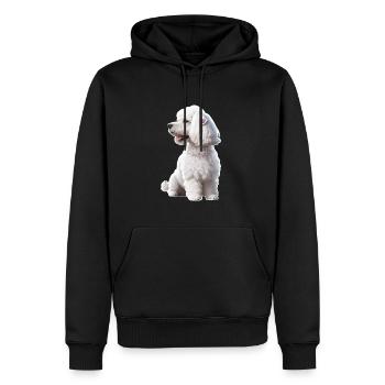 Caniche - Sweat à capuche Premium bio Homme - noir - Devant - Nico (187cm)