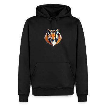 Fuchs - Männer Premium Bio Hoodie - Schwarz - Vorne - Nico (187cm)