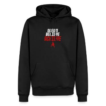 Entraînement de basketball Dire rêve croire réaliser - Sweat à capuche Premium bio Homme - noir - Devant - Nico (187cm)