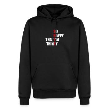 30 - Sweat à capuche Premium bio Homme - noir - Devant - Nico (187cm)