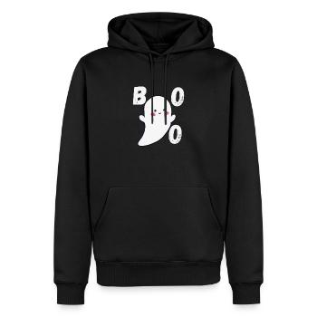 Halloween Herbst BOO Geist - Männer Premium Bio Hoodie - Schwarz - Vorne - Nico (187cm)