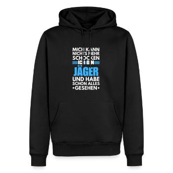 Non-Shockable Hunter - Men’s Premium Organic Hoodie - black - Front - Nico (187cm)