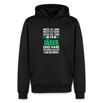 Non-Shockable Hunter - Men’s Premium Organic Hoodie - black - Front - Nico (187cm)