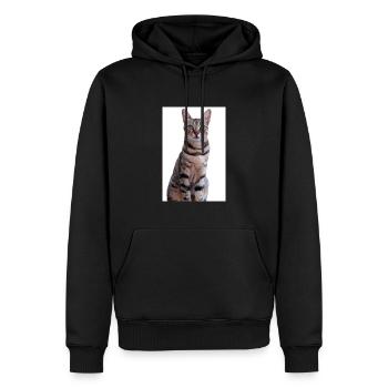 Chat Chaton - Sweat à capuche Premium bio Homme - noir - Devant - Nico (187cm)