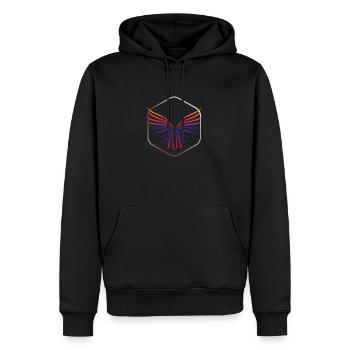 Freiheit - Männer Premium Bio Hoodie - Schwarz - Vorne - Nico (187cm)