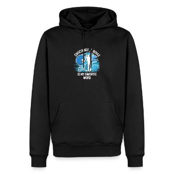 Boule Pétanque Boccia Boules Chocolat - Sweat à capuche Premium bio Homme - noir - Devant - Nico (187cm)