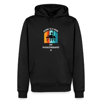 Physiothérapeute Cadeau humoristique disant drôle - Sweat à capuche Premium bio Homme - noir - Devant - Nico (187cm)