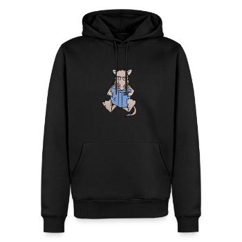 Rat de bibliothèque - Sweat à capuche Premium bio Homme - noir - Devant - Nico (187cm)