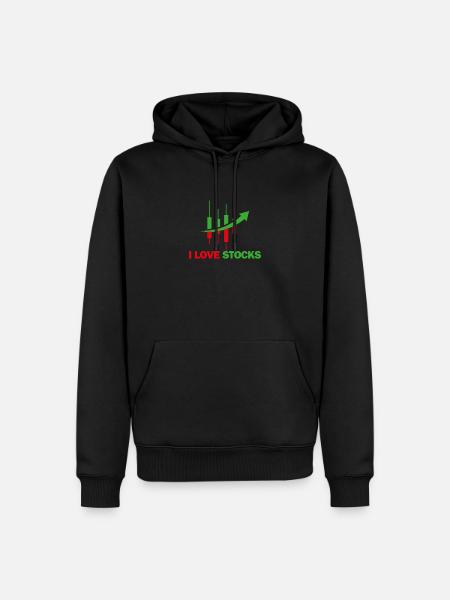 Aktienliebe - Männer Premium Bio Hoodie - Schwarz