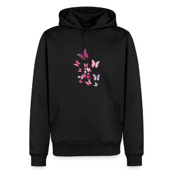 Falter,Schmetterling, butterfly, schwarm, fliegen, - Männer Premium Bio Hoodie - Schwarz - Vorne - Nico (187cm)