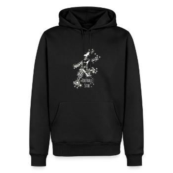 football ,footballer ,women's football,football star - Men’s Premium Organic Hoodie - black - Front - Nico (187cm)