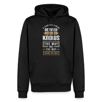 Arbeit Beruf Team - Männer Premium Bio Hoodie - Schwarz - Vorne - Nico (187cm)