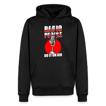 Moderator Ansager Hobby Retro - Männer Premium Bio Hoodie - Schwarz - Vorne - Nico (187cm)