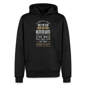 Anführer Mitarbeiter Abteilungsleiter Kapitän - Männer Premium Bio Hoodie - Schwarz - Vorne - Nico (187cm)