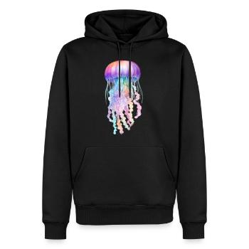 Blaue Qualle - Männer Premium Bio Hoodie - Schwarz - Vorne - Nico (187cm)