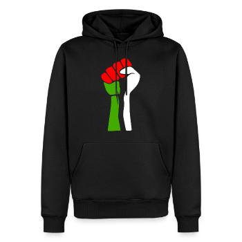 Free palestine - Sweat à capuche Premium bio Homme - noir - Devant - Nico (187cm)