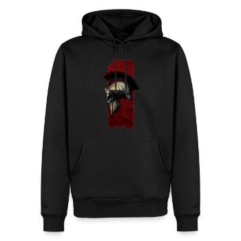 Gloire dorée : Casque de guerrier doré spartiate - Sweat à capuche Premium bio Homme - noir - Devant - Nico (187cm)