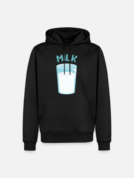 Glas Milch - Männer Premium Bio Hoodie - Schwarz