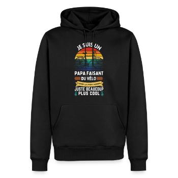 Vatertags-T-Shirt - Cool Cycling Dad - Männer Premium Bio Hoodie - Schwarz - Vorne - Nico (187cm)