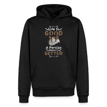 Katze Rassekatze Fell Katzenfan - Männer Premium Bio Hoodie - Schwarz - Vorne - Nico (187cm)