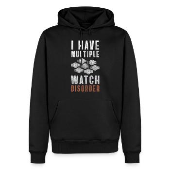 Uhr Uhrzeit Luxusuhren Wertvoll - Männer Premium Bio Hoodie - Schwarz - Vorne - Nico (187cm)