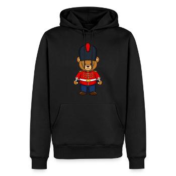 Ours en peluche Garde d’honneur britannique Police - Sweat à capuche Premium bio Homme - noir - Devant - Nico (187cm)