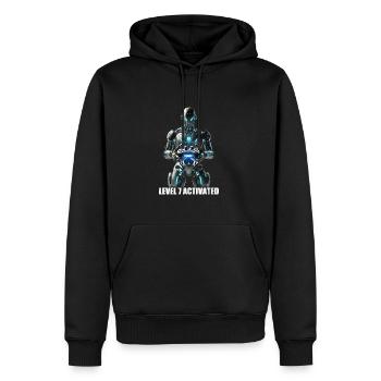 Level 7 Activated Robot Gamer - Männer Premium Bio Hoodie - Schwarz - Vorne - Nico (187cm)