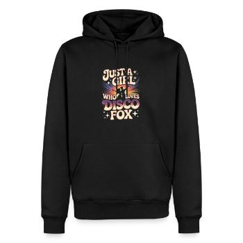 Juste une fille qui aime Disco Fox - Sweat à capuche Premium bio Homme - noir - Devant - Nico (187cm)