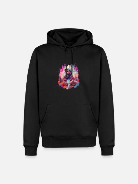 Wandern in den Bergen - Männer Premium Bio Hoodie - Schwarz