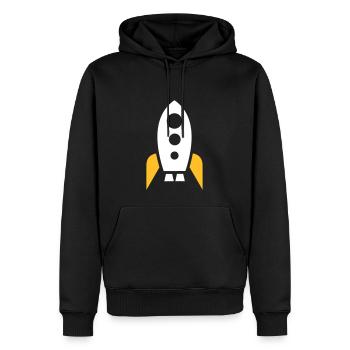 Vaisseau spatial - Sweat à capuche Premium bio Homme - noir - Devant - Nico (187cm)