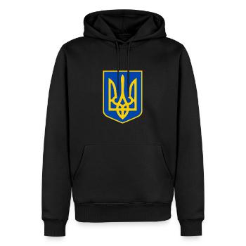 Ukraine - Männer Premium Bio Hoodie - Schwarz - Vorne - Nico (187cm)